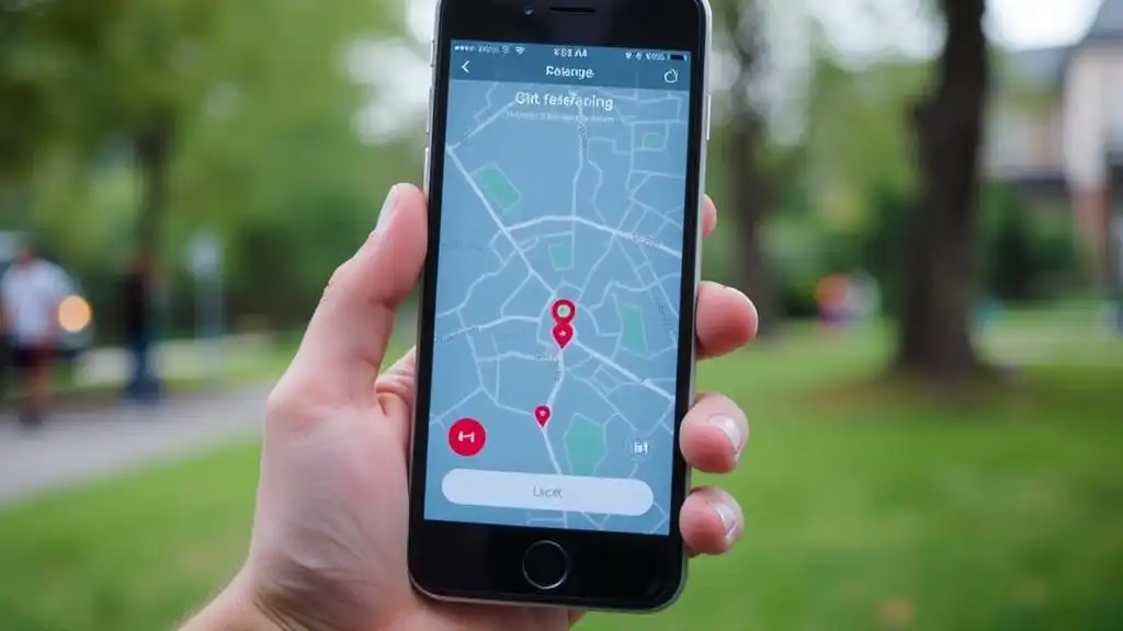 Geofencing feature on a mobile app, alerting parents when kids leave safe zones.